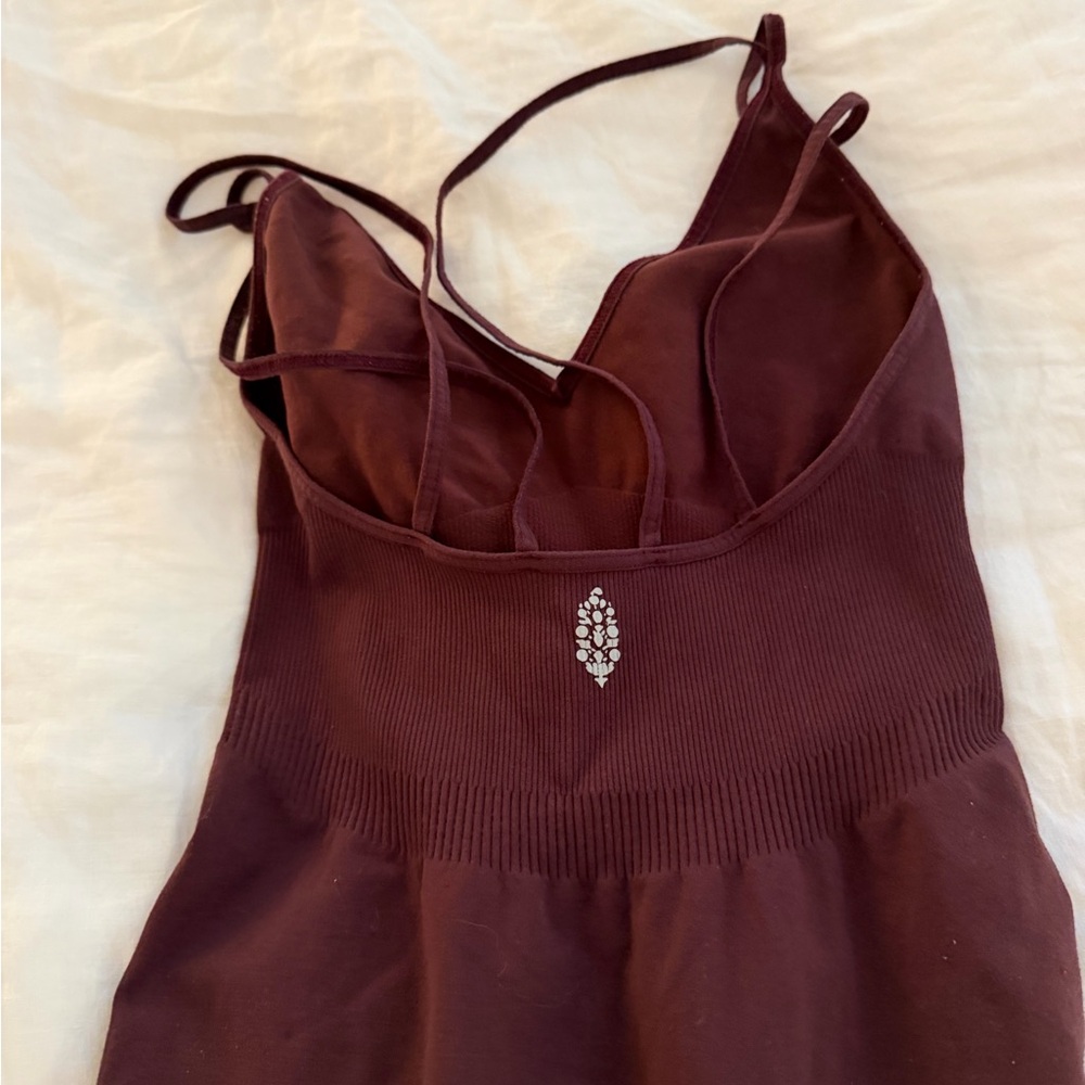 Free People Movement Burgundy Athletic Onesie